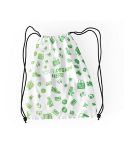 Sleek premium drawstring bag in durable fabric, featuring a minimalist design with reinforced corners for daily use.