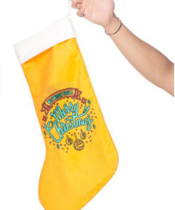 Festive Christmas stocking adorned with intricate embroidery and plush trim, perfect for holiday mantel decor.